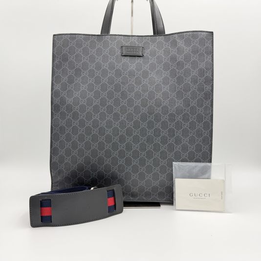 Gucci 구찌 GG 캔버스수프림 블랙 라지 토트백 숄더백 남성 495559 가방 상품 이미지 1