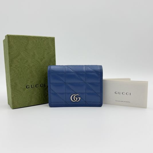Gucci 구찌 GG 마몽 라이트블루 퀄팅 레더 마틀라세 반지갑 466492 상품 이미지 1