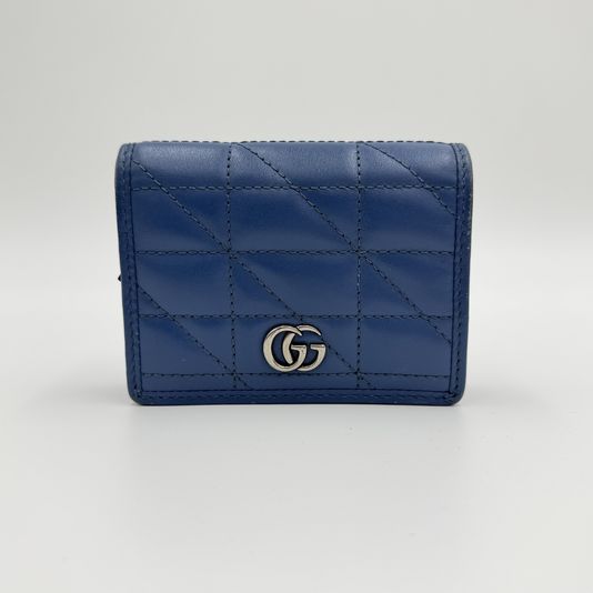Gucci 구찌 GG 마몽 라이트블루 퀄팅 레더 마틀라세 반지갑 466492 상품 이미지 2