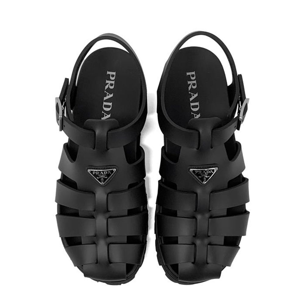 Prada 프라다 국내 26SS 프라다 2X3160 3LKK 삼각 로고 러버 피셔맨 샌들 상품 이미지 5