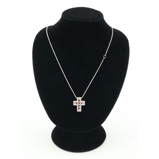 Damiani 다미아니 Damiani(다미아니) 20073459 18K 화이트 골드 0.42캐럿 다이아 루비 벨에포크 네크리스 목걸이 상품 이미지 1