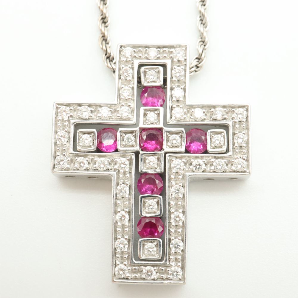 Damiani 다미아니 Damiani(다미아니) 20073459 18K 화이트 골드 0.42캐럿 다이아 루비 벨에포크 네크리스 목걸이 상품 이미지 4
