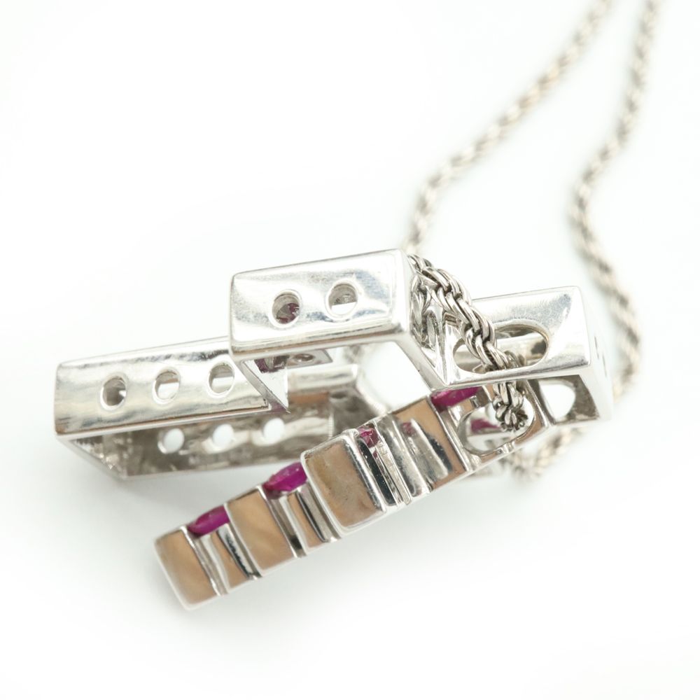 Damiani 다미아니 Damiani(다미아니) 20073459 18K 화이트 골드 0.42캐럿 다이아 루비 벨에포크 네크리스 목걸이 상품 이미지 6