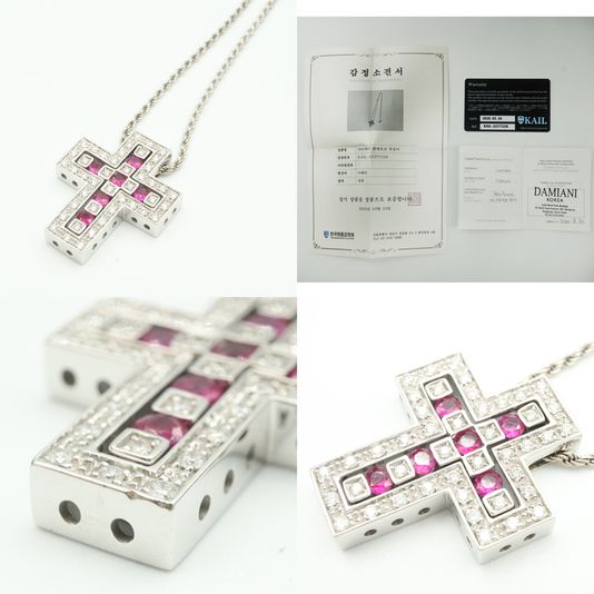 Damiani 다미아니 Damiani(다미아니) 20073459 18K 화이트 골드 0.42캐럿 다이아 루비 벨에포크 네크리스 목걸이 상품 이미지 7