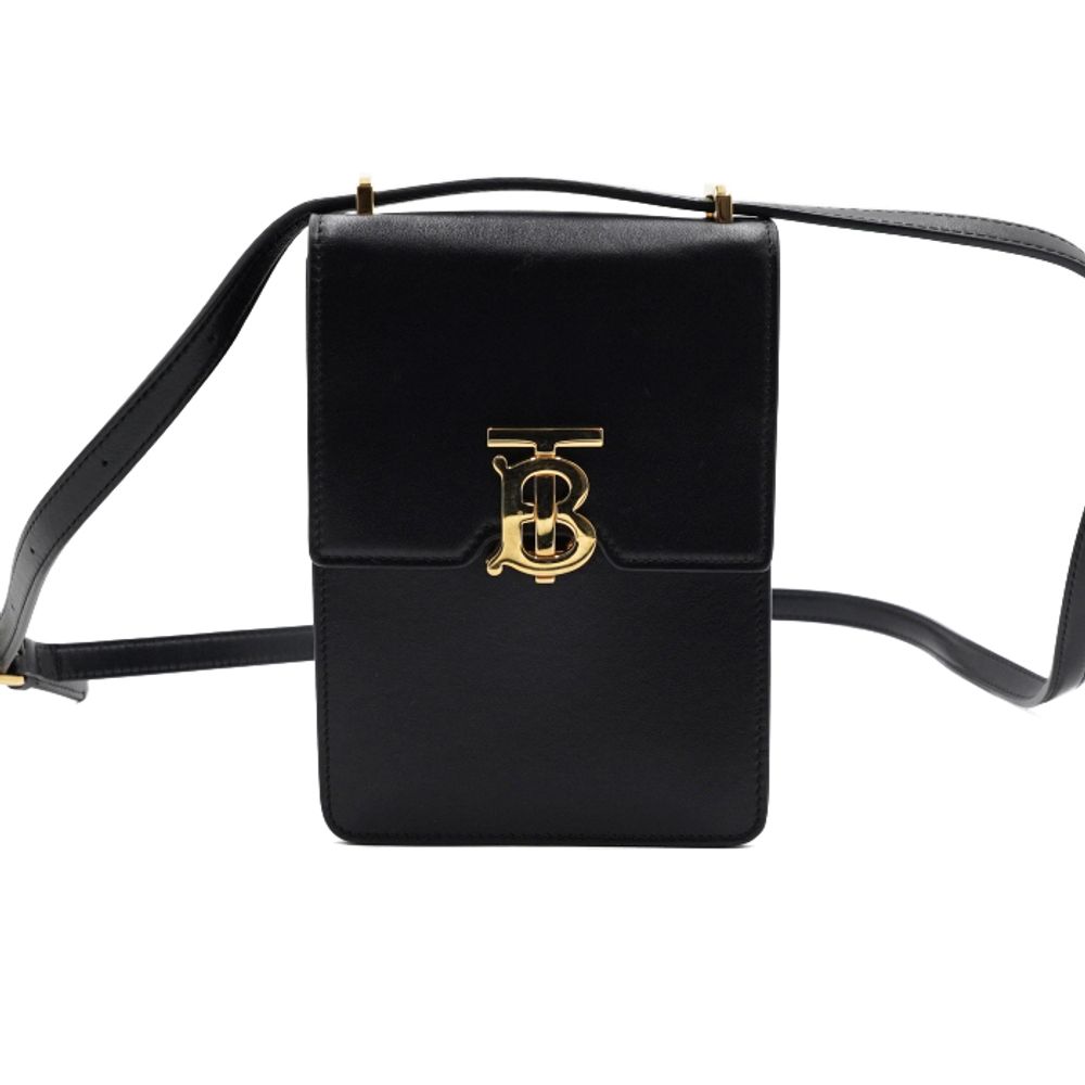 BURBERRY 버버리 Burberry(버버리) 80330421 블랙 레더 TB 로빈 미니 폰홀더 여성 크로스백 숄더백aa68095 상품 이미지 1