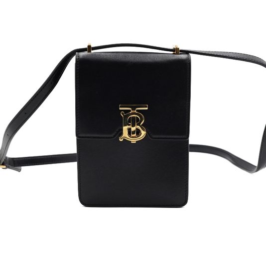 BURBERRY 버버리 Burberry(버버리) 80330421 블랙 레더 TB 로빈 미니 폰홀더 여성 크로스백 숄더백aa68095 상품 이미지 1