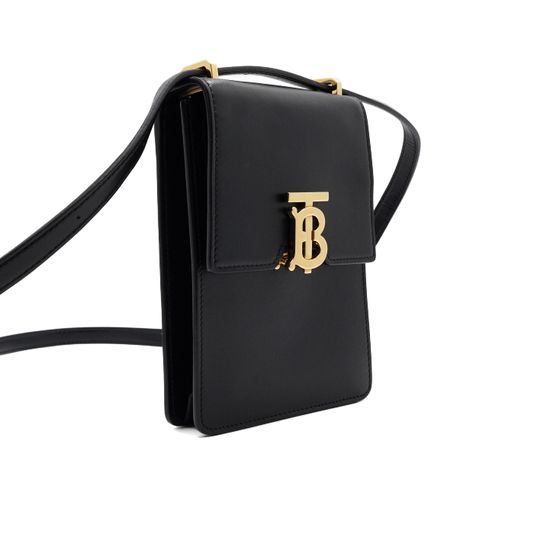 BURBERRY 버버리 Burberry(버버리) 80330421 블랙 레더 TB 로빈 미니 폰홀더 여성 크로스백 숄더백aa68095 상품 이미지 3