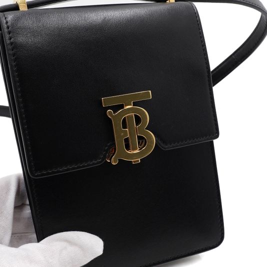 BURBERRY 버버리 Burberry(버버리) 80330421 블랙 레더 TB 로빈 미니 폰홀더 여성 크로스백 숄더백aa68095 상품 이미지 8