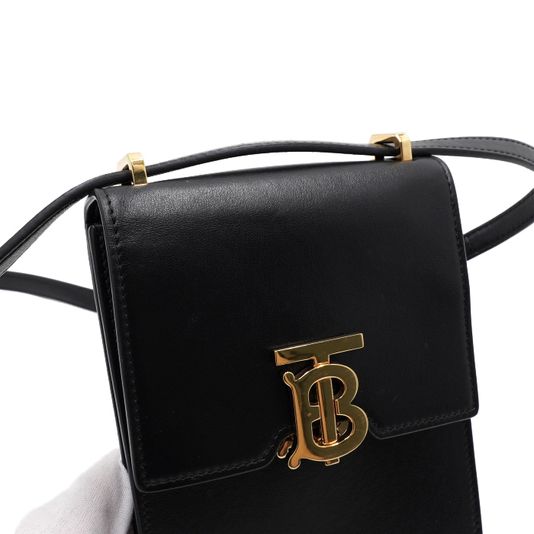 BURBERRY 버버리 Burberry(버버리) 80330421 블랙 레더 TB 로빈 미니 폰홀더 여성 크로스백 숄더백aa68095 상품 이미지 9