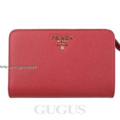 보관신품 프라다 피오니아 핑크 사피아노 중지갑 1M1225