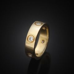 (중고명품)까르띠에 러브링 18K 옐로우골드 다이아 6P 51호 5.5mm