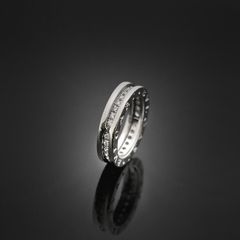 (중고명품)불가리 비제로원 1링 18K 화이트골드 풀다이아 49호 4.7mm