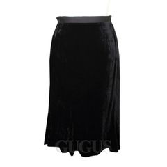 에스까다 에디션 블랙 벨벳 A라인 스커트 ( 66~77)