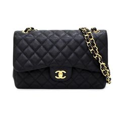 샤넬 A58600 블랙 캐비어 클래식 라지(점보) 금장체인 숄더백aa38521
