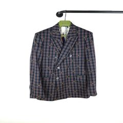 46 100구찌 꿀벌 체크 더블 블레이져 자켓443884